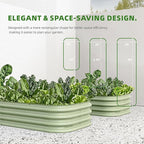 DaisyVibe Raised Garden Bed Kit, Planter Raised Garden Boxes Outdoor, Oval Large Metal Raised Garden Beds for Vegetables Flowers (Green, 8ftx2ftx1ft)