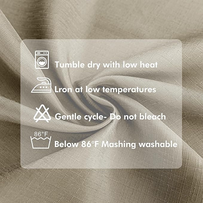 HolidayIdeas Outdoor Curtains for Patio Waterproof-4 Panels Linen Gazebo Curtains 54"x84"-Indoor/Outside Privacy Taupe Curtains Weatherproof Weighted for Pergola, Porch,Backyard,Living Room,Sunroom