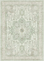 GENIMO 10x12 Area Rugs for Living Room, Machine Washable Non Slip Vintage Rugs, Low Pile Lightweight Chenille Print Rug for Bedroom, Dining Room, Home Office, Oat Light