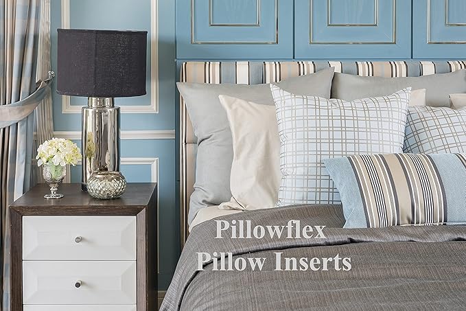 Pillowflex Synthetic Down Alternative Pillow Inserts for Shams - Comfy Pillows for Sleeping, Perfect Pillow & Best Sleeping Pillows, Handmade Down Alternative Throw Pillow Inserts - (20x30 Set of 2)