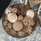 ANDALUCA Decorative Balls & Orbs Gold Natural Bag Bowl Filler Home Decor (Gold)