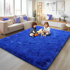 Large 8x10 Area Rugs for Living Room, Bright Blue Soft Shag Rug for Bedroom, Non-Slip Ultra Fluffy Rug, Modern Plush Carpet for Girls Boys Kids Room Dorm, Fuzzy Rug for Home Decor Aesthetic