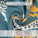 Boho Throw Blanket for Bed - 100% Pure Cotton Ultra Soft Rustic Quilt - Farmhouse Decor Bed Blankets, All Season Rustic Throw for Sofa Couch Chair(91''x 98'', Boho Floral)