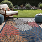 Beverly Rug Outdoor Rug 9x12 Large Modern Floral Tropical Area Rugs for Indoor and Outdoor Patio Easy to Clean Non Shedding Living Room Porch Garden Washable Outside Carpet (9 x 12 Brown)