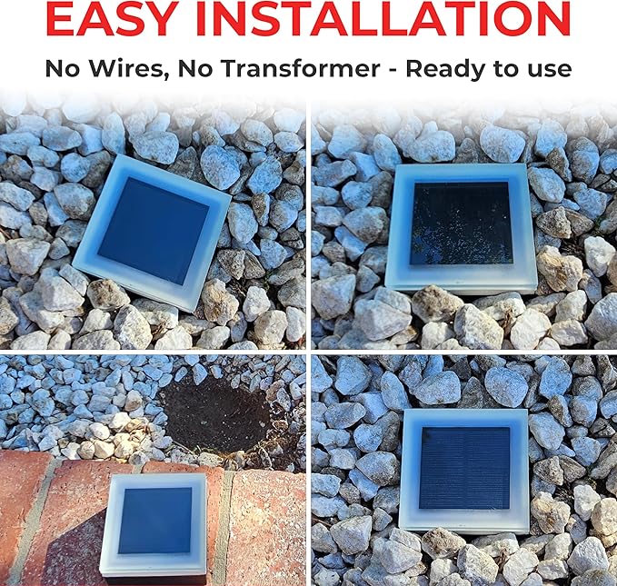 LUMENGY Solar Paver Light 4×4 inch (3.93 X 3.93), Up To 12 Hours Continues Lighting, Stainless Steel, Glare-Free Lighting For Driveways & Garden, 2700K Warm White, Waterproof & Drive-Over Rated. Ver 2