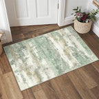 29"x17" Rugs for Entryway Entrance Kitchen Bathroom, Machine Washable Modern Abstract Soft Area Rug, Low Pile Indoor Floor Carpet with Non Slip Backing, Light Green