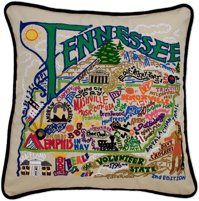 Catstudio Tennessee Embroidered Decorative Throw Pillow