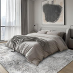 GENIMO Washable Area Rugs for Living Room, 10x12 Modern Non Slip Rugs, Low Pile Lightweight Soft Print Rug for Bedroom, Dining Room, Home Office, Grey