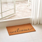 KANKUN Coco Coir Door Mat with Heavy Duty Backing, Welcome Doormat (17" x 30"), Doormat Entrance (Welcome1)