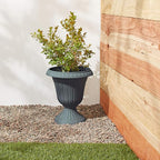 PL20GY Classic Traditional Plastic Urn Planter Indoor/Outdoor, 10" x 12", Gray