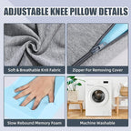 HOMBYS Memory Foam Knee Pillow for Side Sleepers, Adjustable Shape Pillow for Between Legs for Aligns Spine & Reduce Hip Pressure & Leg Elevation, Extra Thick & Supportive, Machine Washable