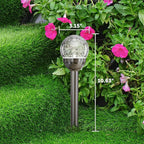 GIGALUMI Solar Outdoor, Cracked Glass Ball Solar Garden Lights, Color Changing Lights Outdoor,Garden LED for Path, Patio, Yard, 6 Pack Pathway