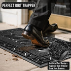 Yimobra Welcome Mat, Heavy Duty Sturdy Door Mats for Home Entrance Outdoor Indoor, Front Doormat for Outside Patio Floor Entry Porch Garage Office, Waterproof, Low Profile, 60 x 36, Black