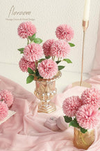 Floroom 12pcs Dusty Rose Faux Silk Mums Artificial Flowers Bulk Fake Chrysanthemums with Stems for DIY Wedding Table Centerpieces Floral Arrangements Vase Fillers Home Decorations