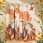 Boho Throw Blanket, 100% Organic Cotton Breathable Soft Lightweight All Season Rustic Bed Throw - Floral Bird Farmhouse Decor Blanket for Sofa Couch Chair Quilt and Gift. 60" x 80"