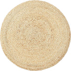 REDEARTH · Cylindrical Pouf Foot Stool Ottoman - Jute Braided Pouffe Poof Accent Sitting Footrest for Living Room, Bedroom, Nursery, Patio, Lounge & Other Rooms (Natural Acorn, 18"x18"x14")