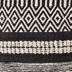 REDEARTH · Tufted Pouf Ottoman with Filler Textured Storage Cube Bean Bag Pouffe Footrest for Living Room, Bedroom, Nursery, Kidsroom; 100% Cotton (17.5"X17.5"X17.5", Char Delineate Black)