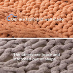 Chunky Knit Blanket Throw - 100% Hand Knitted Chunky Throw Blanket for Couch, Thick and Warm Blanket for Winter, Dark Grey, 50x60 Inches