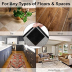 Audend Double Sided Rug Gripper, 12 Pack Non Skid Rug Pads, Rug Stickers on Wood Floor and Tile Floors, Black Carpet Gripper, Rug Gripper for Indoor, Outdoor, Home, Kitchen,Yoga Mat