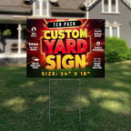 10 Pack 24"x18" Custom Yard Signs with Stakes, Personalized Yard Signs for Outdoors, Customized Full Color Print Corrugated Signs for Business