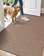 LUMI Indoor Door Mat 36"x59", Ultra Thin Low Profile Non-Slip Doormat for Home Entrance, Absorbent & Stain-Resistant Welcome Mats, Washable Entryway Mat for Front Door, Patio, Porch, Camel