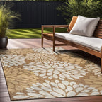 Beverly Rug Outdoor Rug 8x10 Modern Exotic Tropical Leaf Area Rugs for Indoor and Outdoor Patio Deck Porch Garden Water Resistant Washable Outside Carpet (8 x 10 Wooden)