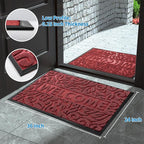 Yimobra Welcome Mat Outdoor, 36x24 Waterproof Large Door Mat Outside Entrance, All-Weather Non Slip Front Door Mat, Low-Profile Entryway Mat Indoor, Porch and Patio, Wine Red