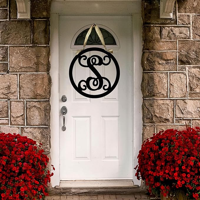 Family Name Letter Home Decor, Cursive Monogram Initial Decor for Wall, Metal ACM Initial Sign, 24 inch, Outdoor, Wedding Gift, Birthday Gift for Her, Christmas Present for Parents