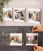 20 Pack Mini Self Adhesive Clips for Pictures - Clip Photo Holders for Wall, Photo Cards Hanging Display Board & Picture Boards, Artwork Photos Holders Hangers Room Decor (Clear)