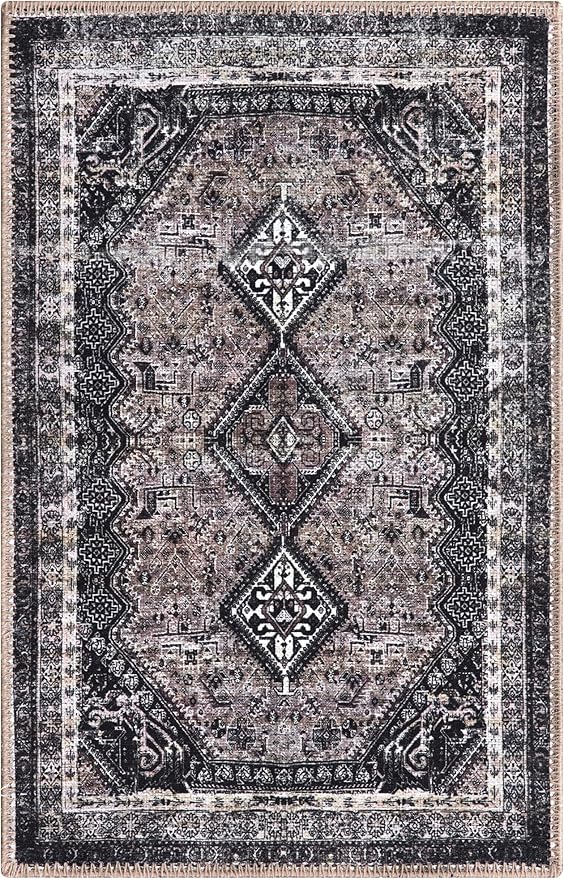 Keen Home Design 2x3 Rug - Machine Washable Entry Rug with Non-Slip Backing, Ideal for Enteryway, Kitchen, Bathroom, Laundry Room - Vintage, Easy Clean, Durable, Low Pile Rug - (2' x 3')