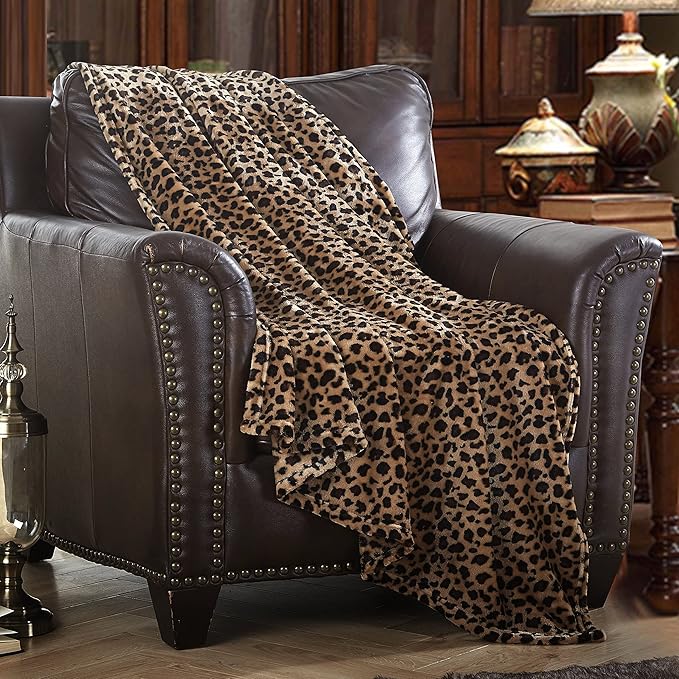 MERRYLIFE Leopard Throw Blanket Decorative Fleece Throw | Ultra-Plush Colorful Oversized | Couch Blanket Travel Lap | Large Size(60" 90",Cheetah)