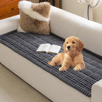 MYSKY HOME Couch Covers for 2 Cushion Sofa, Couch Cover for Dogs, Sofa Covers for Pets Washable, Soft Non-Slip Sofa Slipcovers, Loveseat Couch Covers, Furniture Protector, Dark Grey, 27.6" x 59"