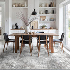 GENIMO Washable Area Rugs for Living Room, 9x12 Modern Non Slip Rugs, Low Pile Lightweight Soft Print Rug for Bedroom, Dining Room, Home Office, Grey
