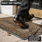 Yimobra Welcome Mat, Heavy Duty Sturdy Door Mats for Home Entrance Outdoor Indoor, Front Doormat for Outside Patio Floor Entry Porch Garage Office, Waterproof, Low Profile, 47 x 24, Beige Brown