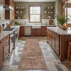 GENIMO 2x10 Runner Rugs for Hallway, Machine Washable Non Slip Vintage Rugs, Low Pile Lightweight Soft Print Rug for enrtyway, Corridor, Home Office, Kitchen, Terracotta Indigo