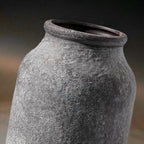 Rustic Ceramic Flower Vase, 9 inch Terracotta Farmhouse Pottery Vase for Home Decor, Farmhouse Decor, Living Room, Shelf, Office, Table Decoration