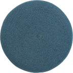 REDEARTH · Cylindrical Pouf Foot Stool Ottoman - Jute Braided Pouffe Poof Accent Sitting Footrest for Living Room, Bedroom, Nursery, Patio, Lounge & Other Rooms (Teal Natural, 18"x18"x14")