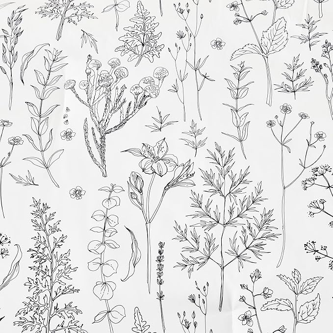 Love's cabin White King Size Comforter Set - King Comforter Set, 3 Pieces Cute Floral Bedding Sets for All Seasons,1 Soft Reversible Botanical Flowers Comforter and 2 Pillow Shams