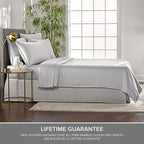 Short Queen Sheets by Pure Bamboo for RV Camper (60"x75") - Genuine 100% Organic Viscose Derived from Bamboo Bed Sheet Set, Soft & Cooling, Lifetime Quality Promise (Short Queen, Silver Pearl)