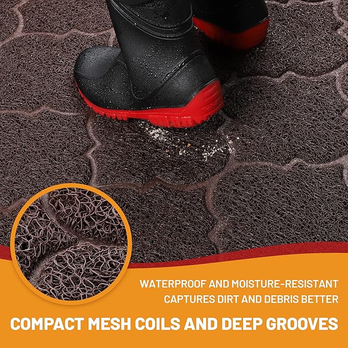 Door Mat Outdoor, 29x17, Welcome Mats for Entryway, Front Doormat for Home Entrance, Patio, Garage, RV Mats for Outside, Indoor Floor Mat, Durable, Non-Slip, Catches Muddy and Dirt(Brown)