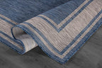 Beverly Rug Large Outdoor Rug 10x14 Modern Bordered Area Rugs for Indoor and Outdoor Patio Deck Porch Garden Waterproof Weather Sun Resistant Washable Outside Carpet (10 x 14 Navy)