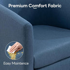 Accent Barrel Chairs Set of 2, Modern Comfy Living Room Chairs with Armrest Small Reading Chair with Cozy Soft Padded for Bedroom Reception Room Cafe,Blue