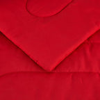 Amazon Basics 3 Piece Microfiber Kid's Comforter and Pillow Sham Set, Full/Queen, Red, Solid