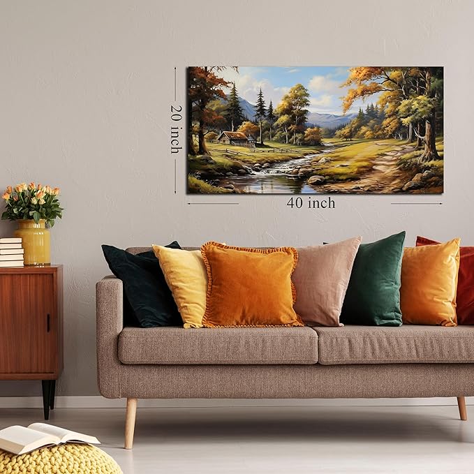 Natural Landscape Wall Art for Living Room Farmhouse Canvas Wall Art Prints Vintage Home Office Decor 20 x 40 Inch