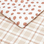 Amazon Basics Lightweight Microfiber Comforter Sets, 3-Pieces, Off White, Floral, King