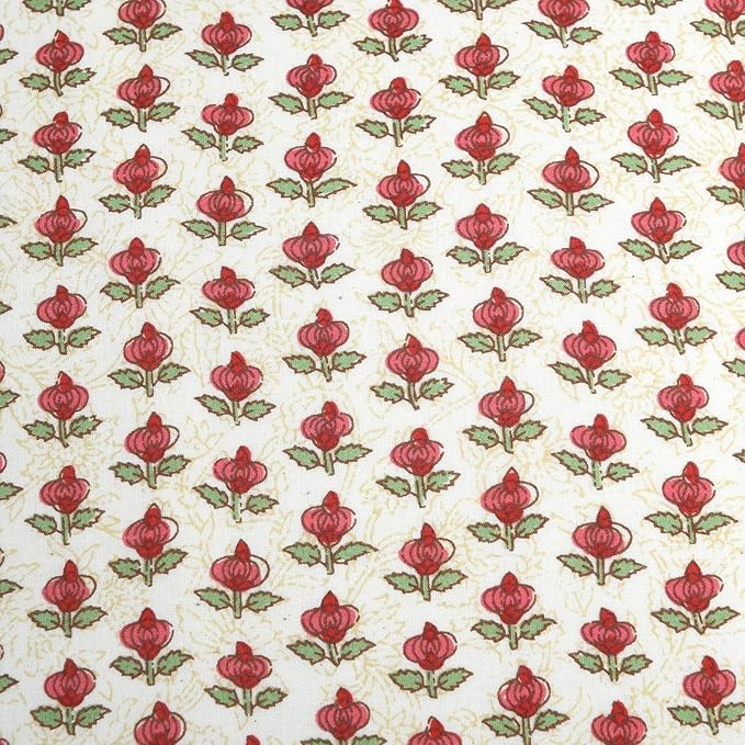 Ridhi Green and Red Print Print Cotton Throw Pillow Covers for Decorative Couch Pillows for Living Room, Chic Boho Cute Outdoor Thanksgiving Pillows Covers Gifts 20x20 Inches