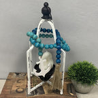 40" Handmade Farmhouse Bead Garland Wood with Tassel, Boho Chic Decorative String Beads Home Decor, Table Tiered Tray Country Wooden Accents