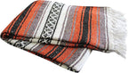 Del Mex Classic Mexican Blanket, Large Authentic Woven Falsa Throw (70"x50"), Artisan Southwest Décor for Beach, Yoga, Outdoors (Terracotta)