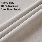 MIULEE 100% Blackout Polyester Textured Curtains for Bedroom Solid Thermal Insulated Ivory Grommet Room Darkening Curtains & Drapes Luxury Decor for Living Room Nursery 52 x 90 Inch (2 Panels)