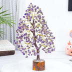 Amethyst Chakra Tree of Life - Crystal Tree for Positive Energy, Feng Shui Decor - Handmade Gemstone Tree, Good Luck Money Bonsai, Purple Healing Crystals, Meditation Stone, Spiritual Mystical Gift
